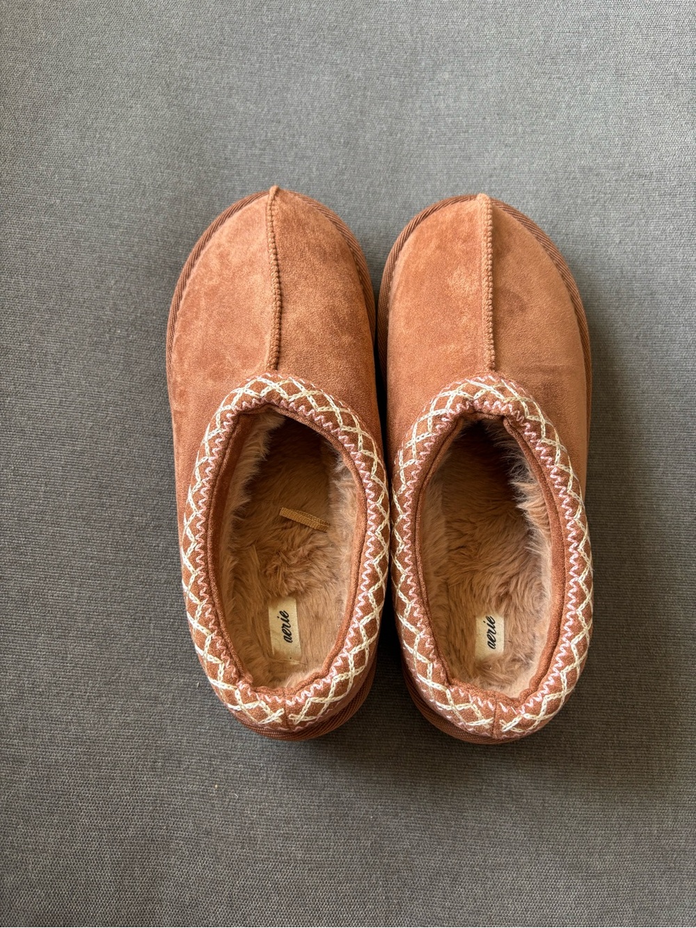 Aerie embroidered slippers
